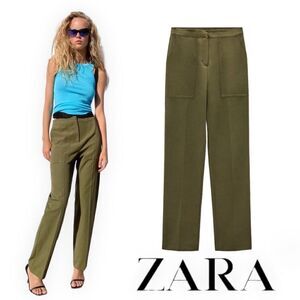 ZARA | Khaki | STRAIGHT FIT CARPENTER TROUSERS